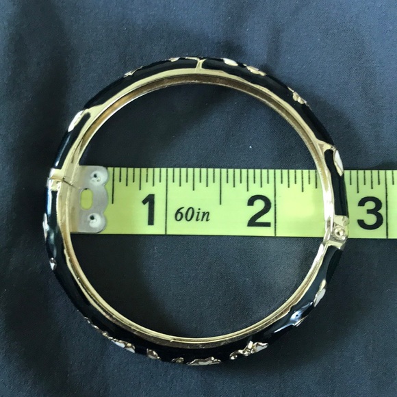 Black/cream gold enamel bracelet - Picture 6 of 6